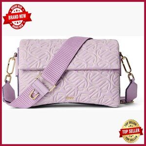 Large Quilted Leather Crossbody Bag with Detachable Strap